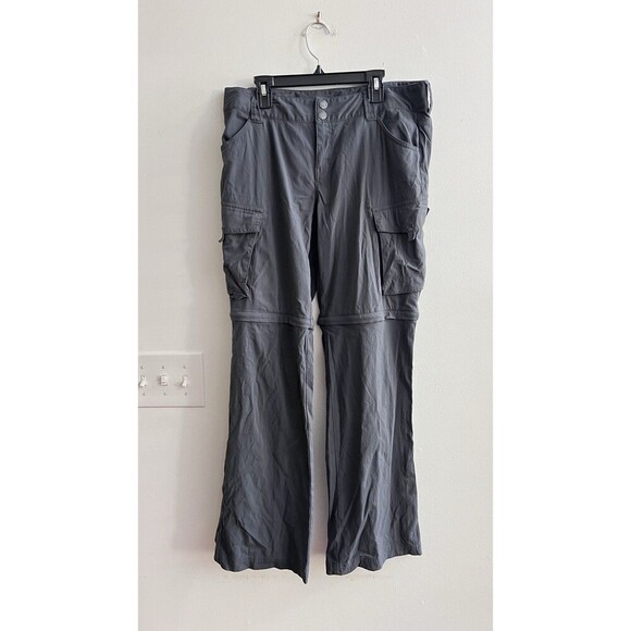 prAna Convertible Pant Women 8 Gray Performance Pockets Roll Up Hiking Camping - Picture 4 of 16